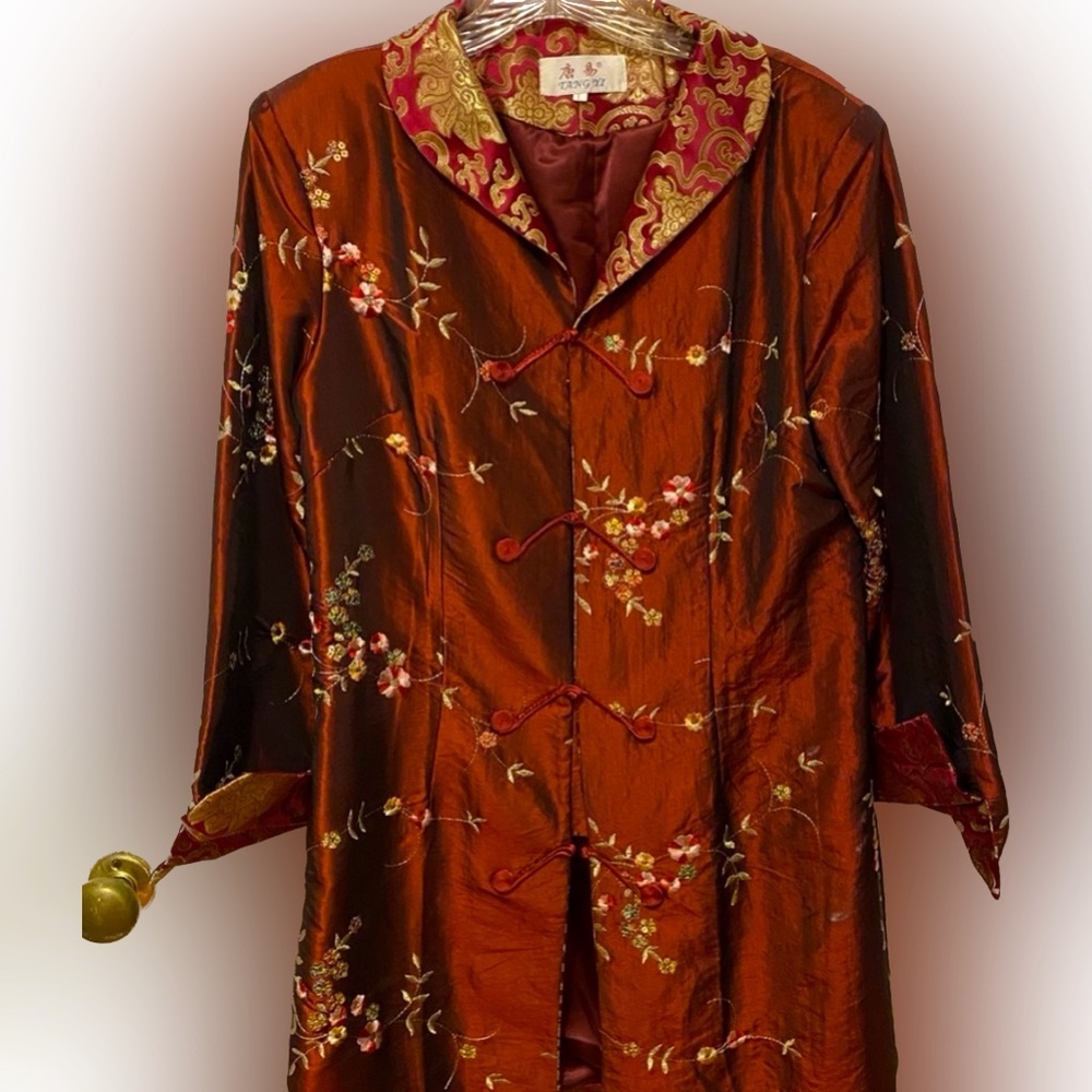 Silk embroidered Asian jacket